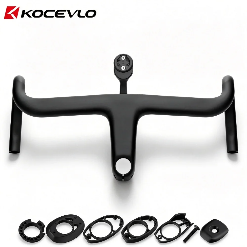 KOCEVLO CX5 Gravel Carbon Integrated Handlebar For Crux 5 sl8 sl9 With Spacers Cycling Internal Cables Road Handlebar Flare 12°