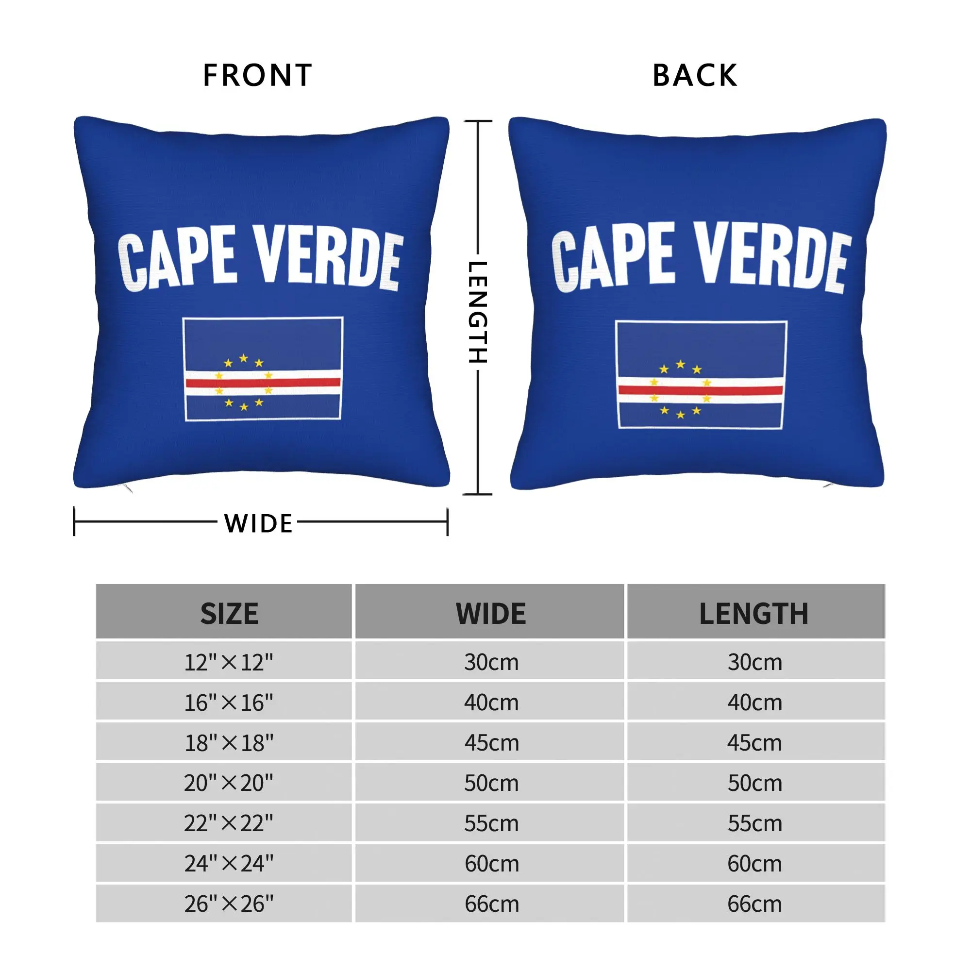 Cape Verde Flag  Square Pillowcases Polyester Sofa  Cushion Cover Cute Decorative Throw Pillow Case 45*45