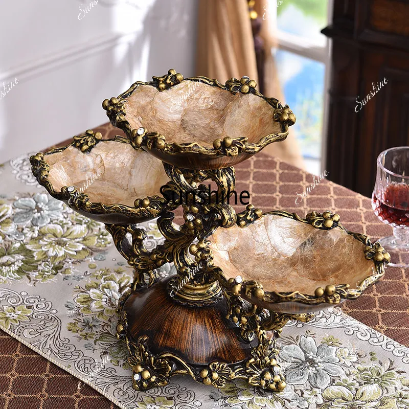 European retro grid creative candy tray household living room coffee table ornament