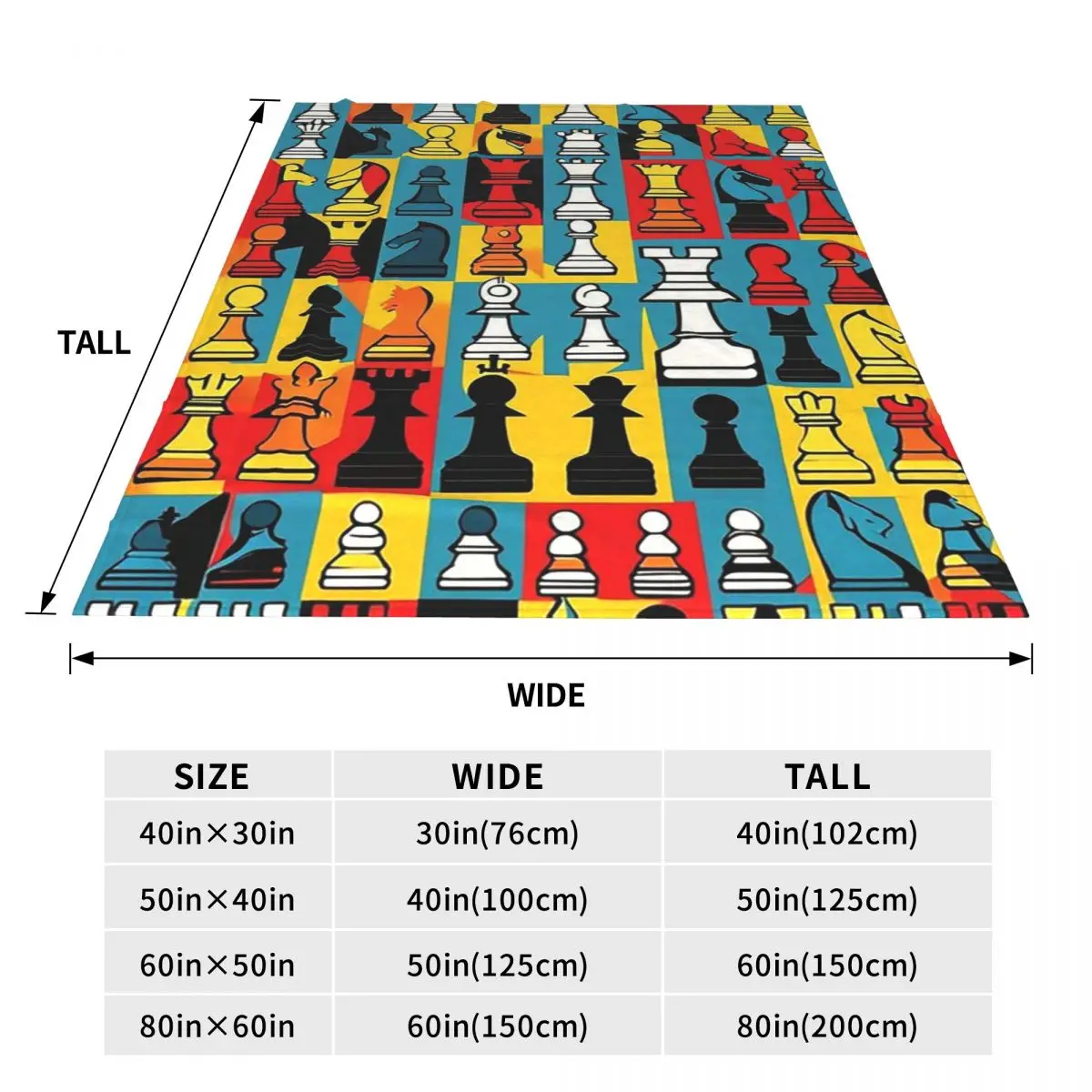 Cartoon Chess Pattern Blanket Soft Warm Flannel Throw Blanket Plush for Bed Travel Home Sofa