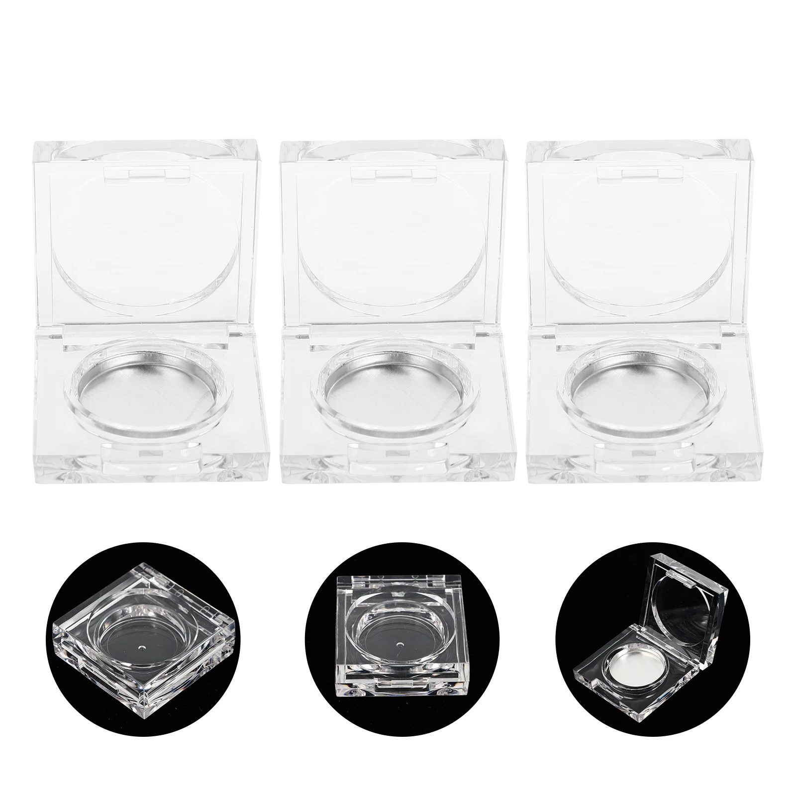 

6pcs Compact Portable Eyeshadow Blusher Sub Containers Dustproof Makeup Storage Boxes Refillable Trays Empty Blusher