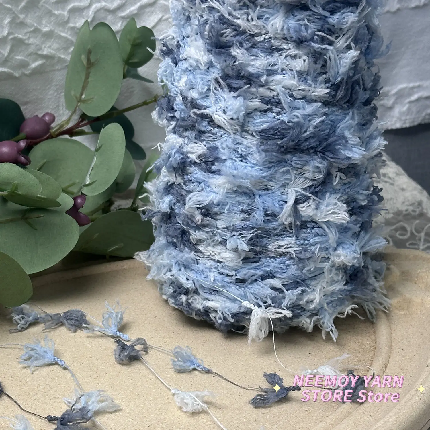 250g/drum Fish Tail Yarn Small Ponytail Yarn Bean Thread Fine Thread Hand Woven Scarf Hat Soft and Fancy Yarn Crochet Thread