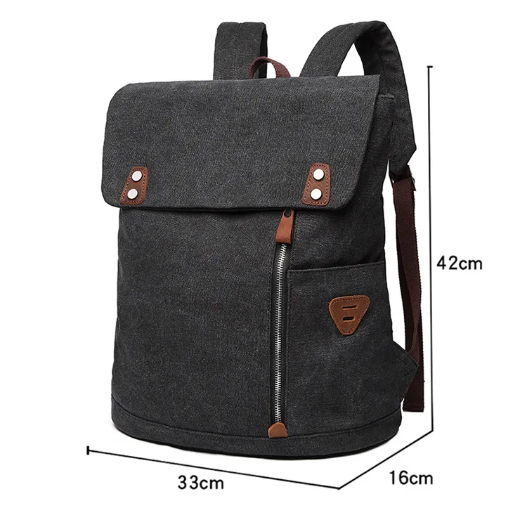 Unisex Canvas Backpack - Spacious Daypack for Hiking & Campus, Lightweight Breathable Travel Bag with Multi-Pocket