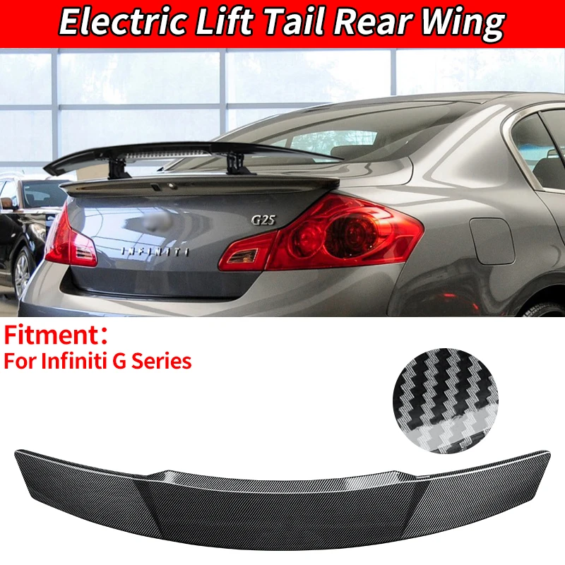 For Infiniti G Series G37 G25 Car Accessories Exterior Decoration Rear Spoiler Wing Trunk Tail Remote Control Lift Modification