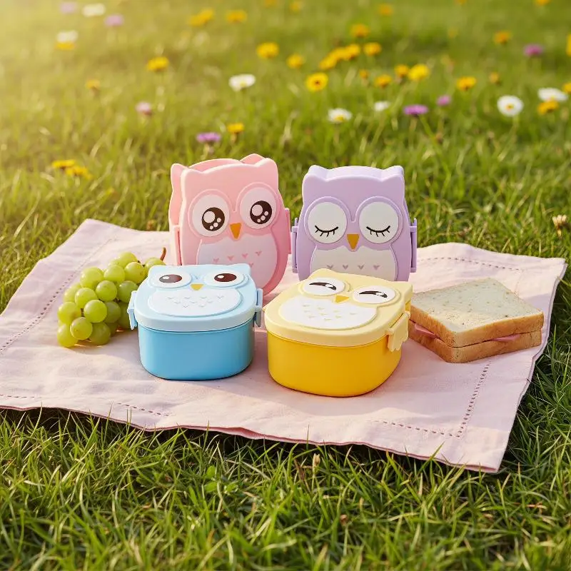 Portable Plastic Children Students Lunch Bento Box Dinnerware Cutlery Carton Food Container