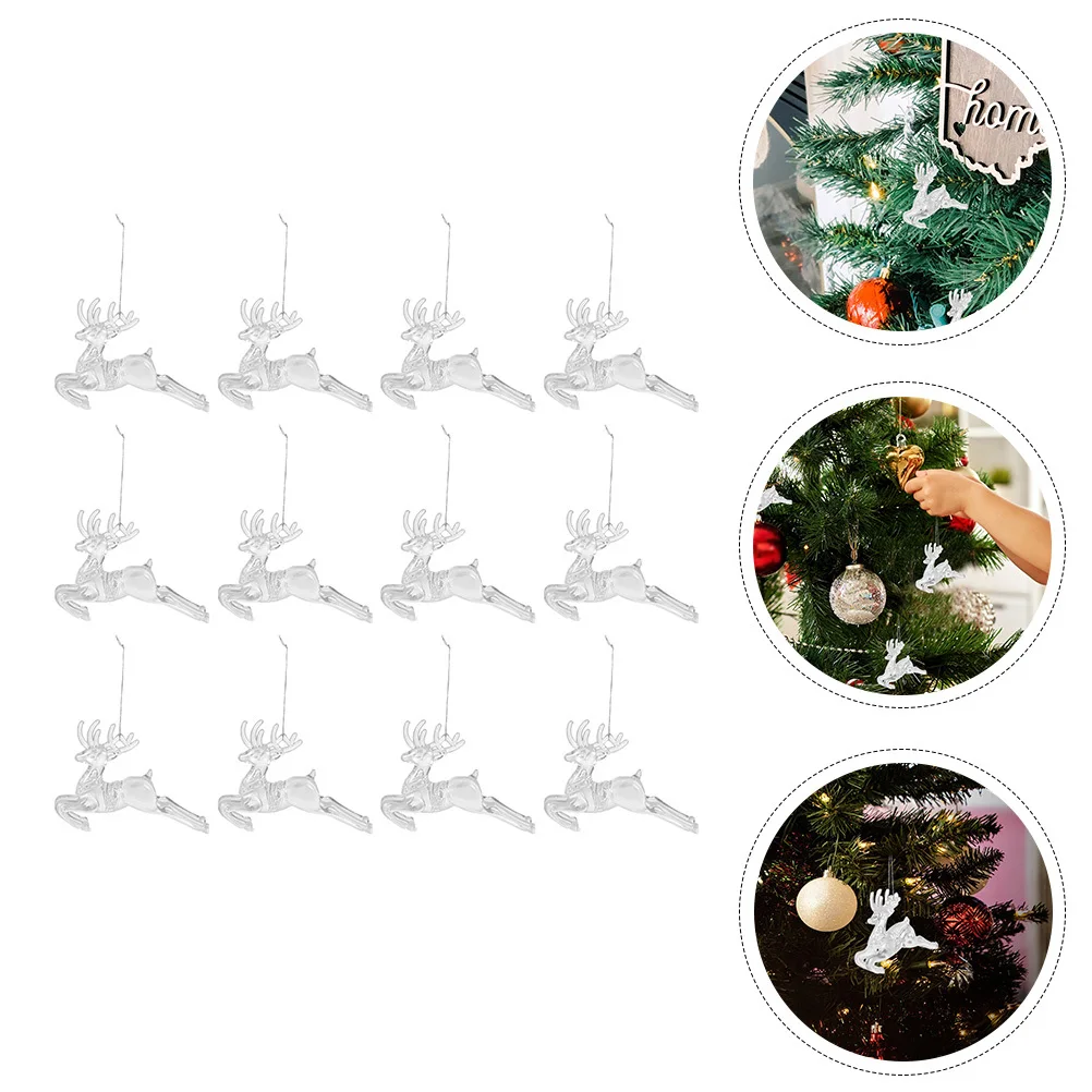 

18Pcs Xmas Tree Hollow Pendants Lovely Hanging Decorative Xmas Tree Deer Ornament Festive Holiday Decor
