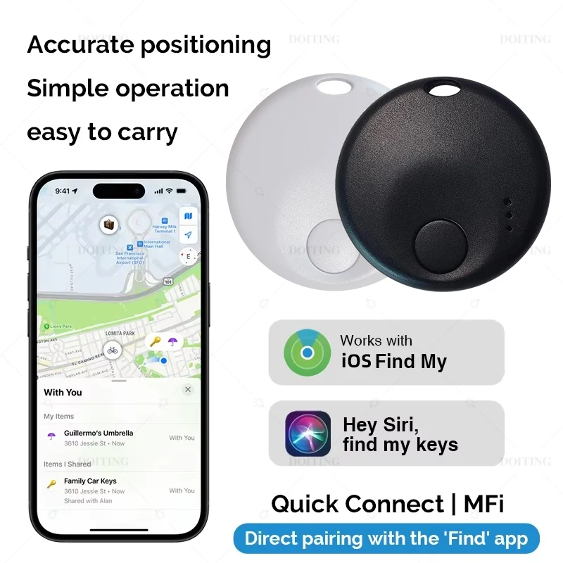 جهاز تتبع ذكي بنظام تحديد المواقع مزود بتقنية البلوتوث يعمل مع Apple Find My APP ITag جهاز تذكير لمكافحة فقدان MFI محدد موقع السيارة مفتاح الحيوانات الأليفة للأطفال مكتشف