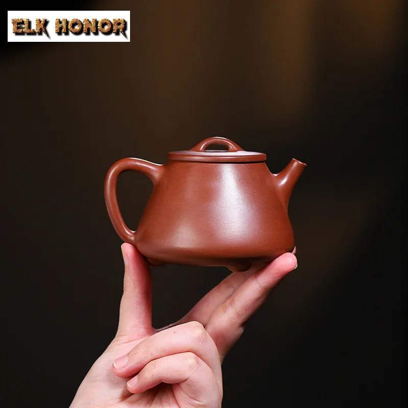 190ml Elegant Yixing Purple Clay Teapots Handmade High Stone Spoon Pot Raw Ore Mud Tea Maker Kettle Chinese Zisha Tea Set Craft