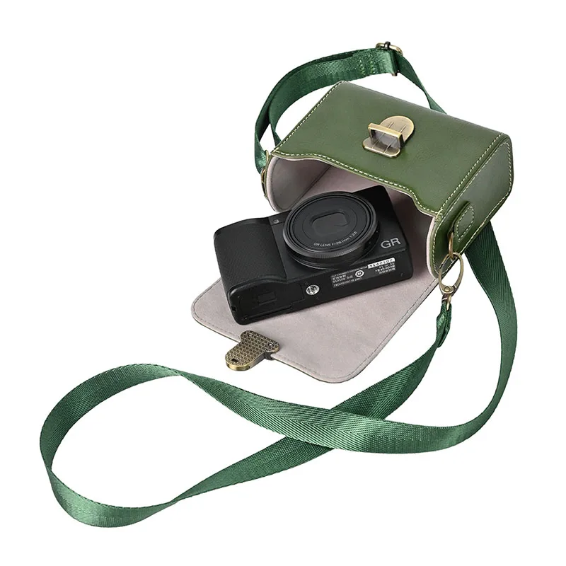 PU Leather Photo Cover Camera Case Shoulder Bag For Ricoh GR3 GR2 Canon G7 X Mark III G9X G7X II SX740 Panasonic TZ90 TZ85 TZ30