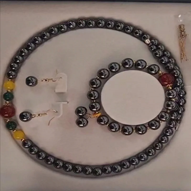 -Loop Bracelet Necklace, Dual-Effect Hot And Cold Multi-Silicon Terahertz Jewelry Set