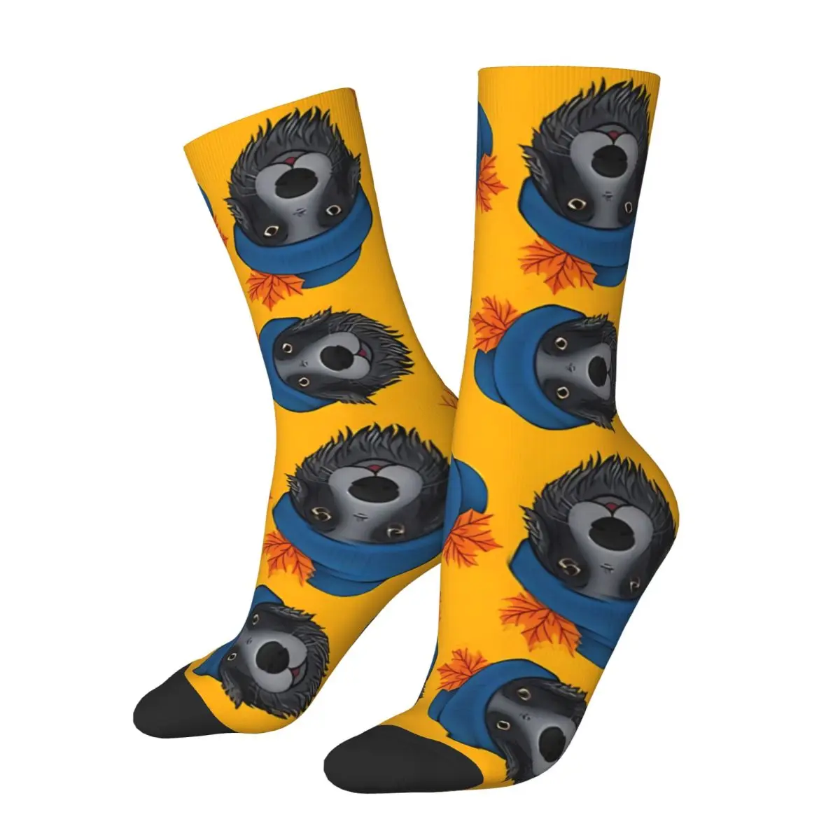 Happy Sock for Men Autumn Inspired Illustration Vintage Border Collie Pet Dog Quality Pattern Printed Crew Sock Seamless Gift