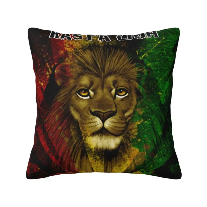 Custom Jamaican Rasta Lion Pillow Home Decoration Jamaica Rastafarian Reggae Nordic Cushion Cover Soft Pillowcase