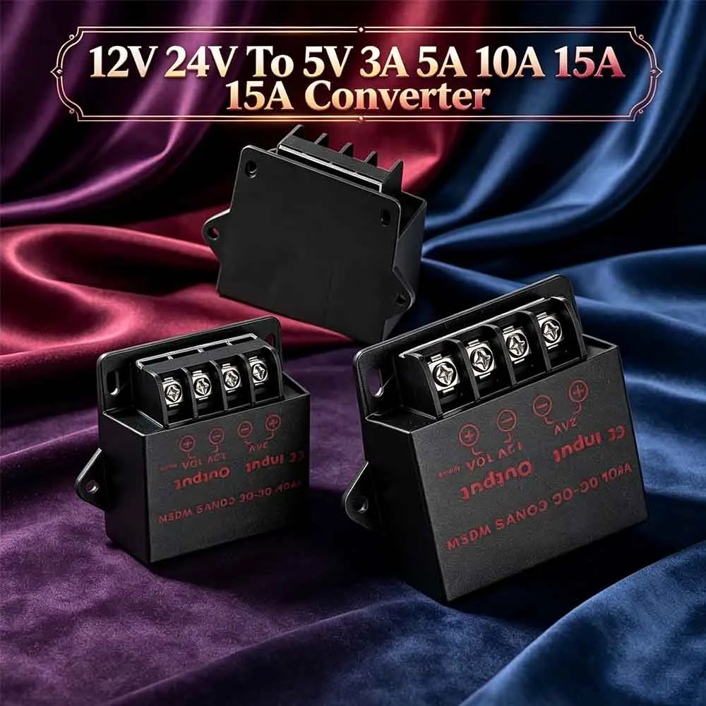 DC Voltage Reducer Regulator 12V 24V To 5V 3A-15A Power Transformer Converter 24V To 12V For Automotive DIY Electronic Projects