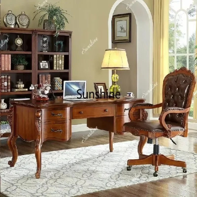 American household writing desk solid wood small apartment desktop computer desk  FT