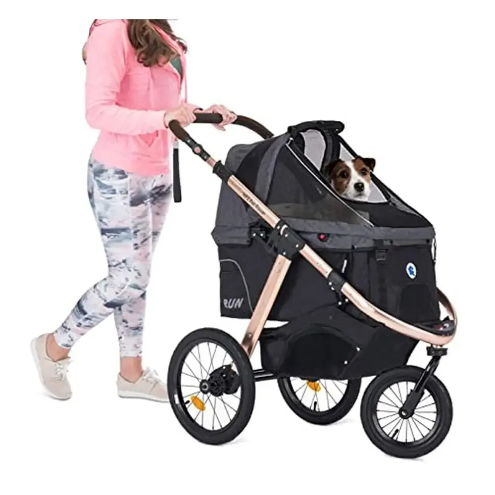 Jogging Stroller with 3X Rubber Wheels/Zipper-Less Entry/Aluminum Frame