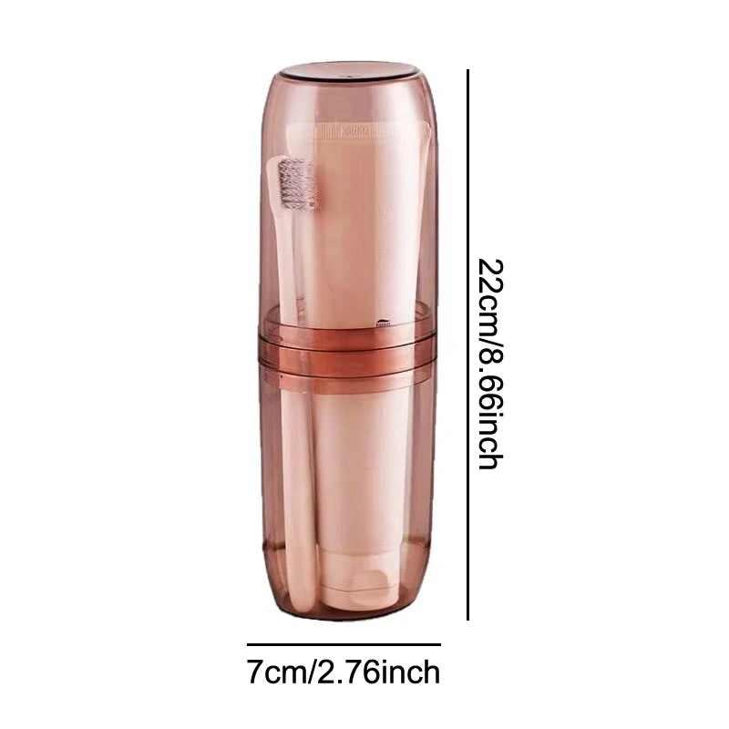 2/4 كوب صندوق تخزين فرشاة الأسنان المحمولة كأس غسول الفم معجون الأسنان حامل أدوات الزينة لوازم السفر منظم الحمام المدمج