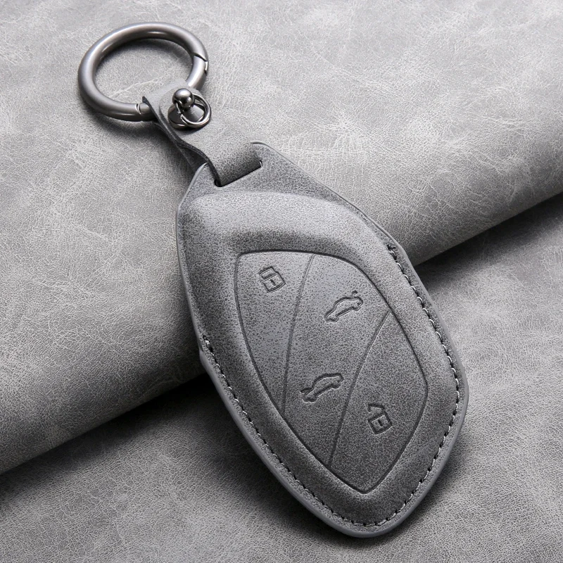 3 4 أزرار جلدية سيارة مفتاح بعيد غطاء ل MG4 Mg6 Ev HS GT ZS EV ZX MG5 EHS MARVEL X R ل Roewe RX3 RX5 RX8 ERX5 I6 I5