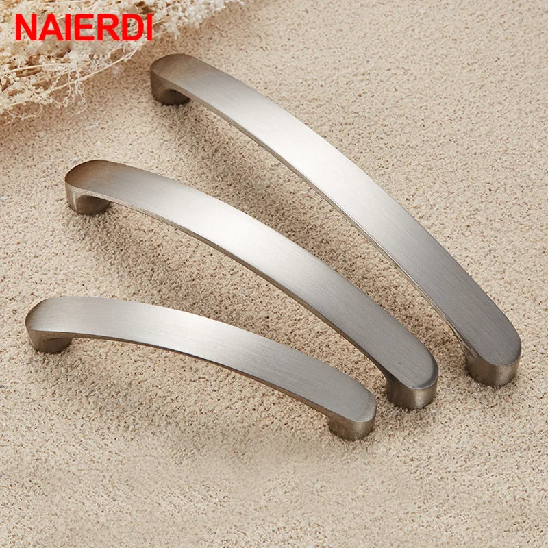 NAIERDI Cabinet Handles Knobs Aluminum Alloy Door Kitchen Knobs Brushed Cabinet Pulls Drawer Modern Furniture Handle Hardware