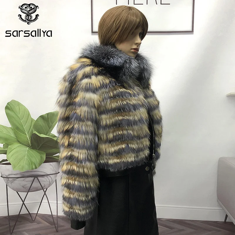 Coat Winter Real Silver Fur Jackets For Women 2021 Short Leather Jackets Clothes With Luxury Real Fur Collar Warm Woman Clothes