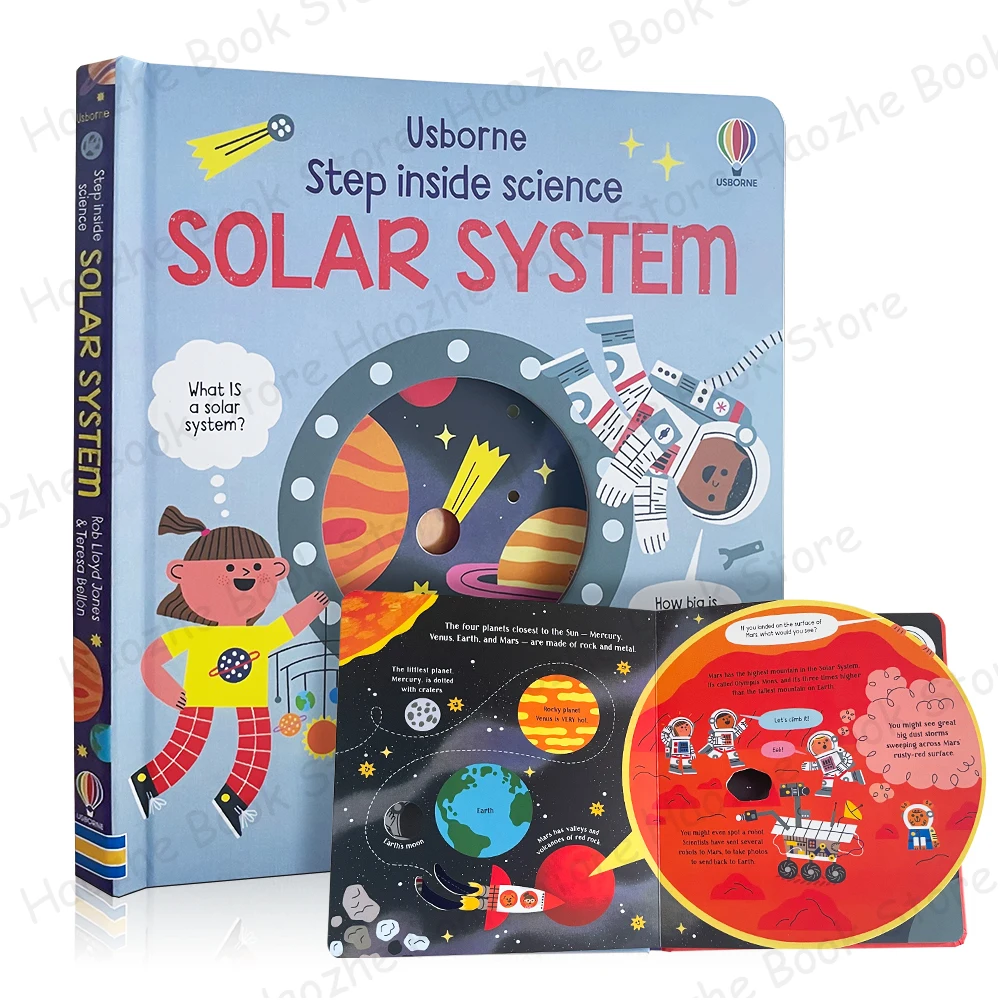 

Solar System Usborne Step Inside Science Children Activity English Hardcover Book Space Knowledge Learning Kids Gift Montessori