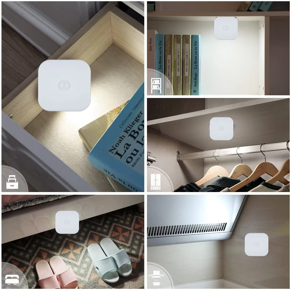 New Smart Motion Sensor LED Night Light Lamp Battery Operated WC Bedside Lamp For Room Hallway Pathway Toilet