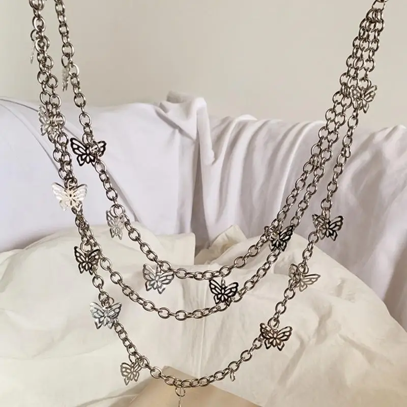 50le Hollow Out Butterfly Chain para adolescentes
