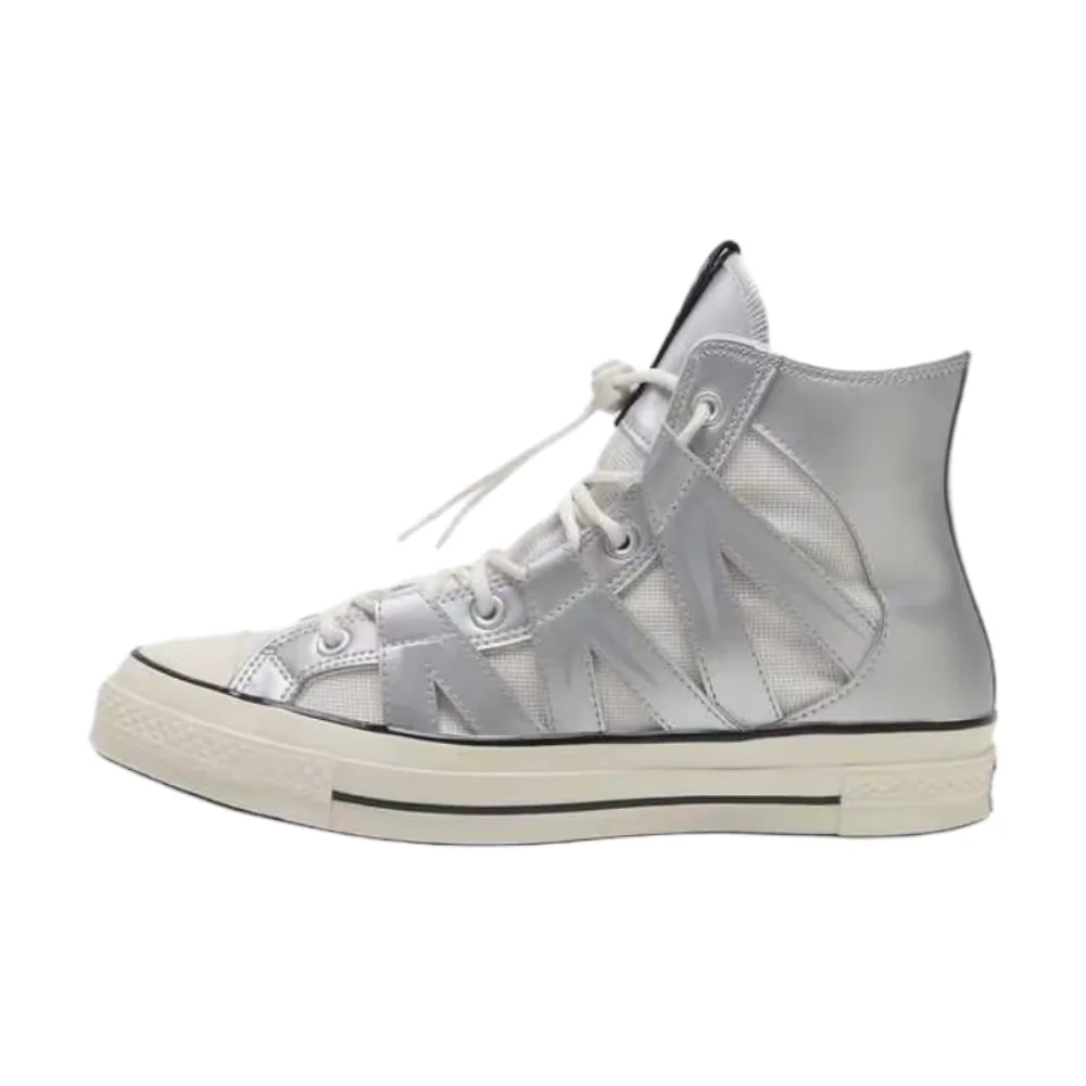 Converse Chuck 70 Future Silver Unisex High-Top Sneakers  Silver, Versatile, Thin-Soled, Breathable & Comfortable A15187C
