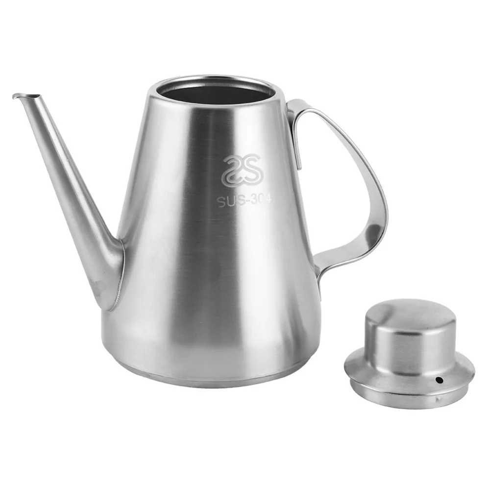 Practical 304 Stainless Steel Oil Dispenser Bottle Anti-Drip Spout 500ml/700ml Olive Oil Bottle Vinegar Cruet For Kitchen