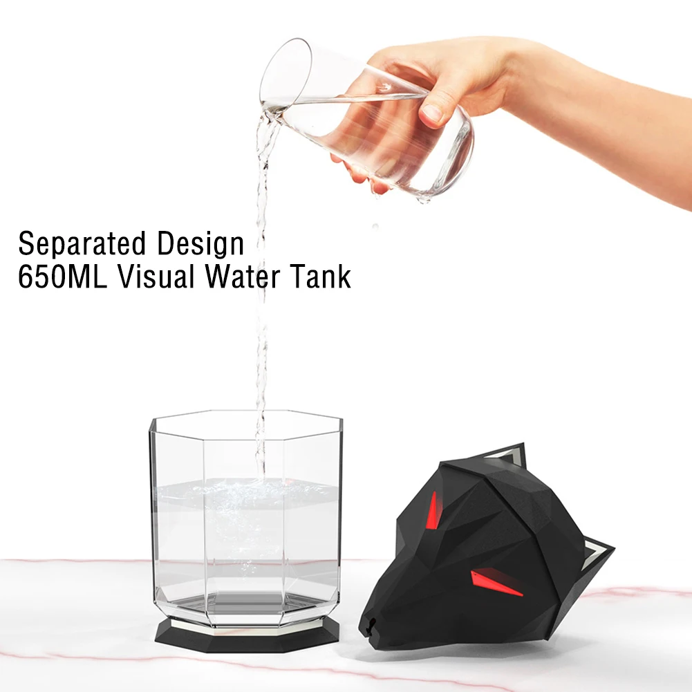 2022 новый увлажнитель воздуха с волчьей головкой 650 мл USB Ароматерапия увлажнители воздуха диффузоры с цветным волчьим глазом светильник увл...