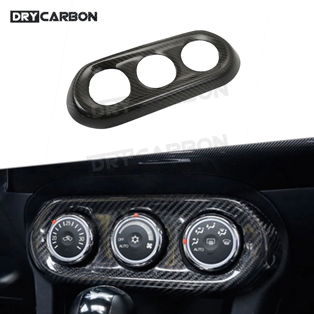 Carbon Fiber Air Condition Control Switch Button Panel Trim Frame Sticker For Mitsubishi Lancer Evolution X EVO 10X 2008-2012