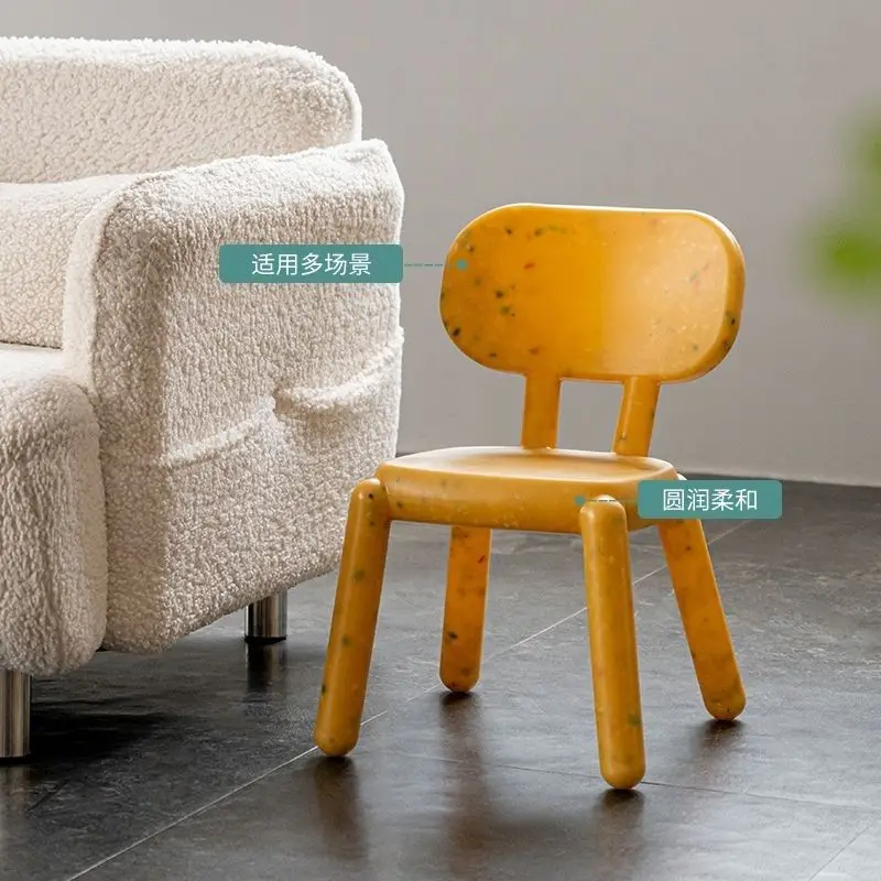 Nordic Chair Home Small Chair Simple Plastic Armchair Creative Stool Living Room Furniture Lounge Chairs Vanity Stools Makeup image 3