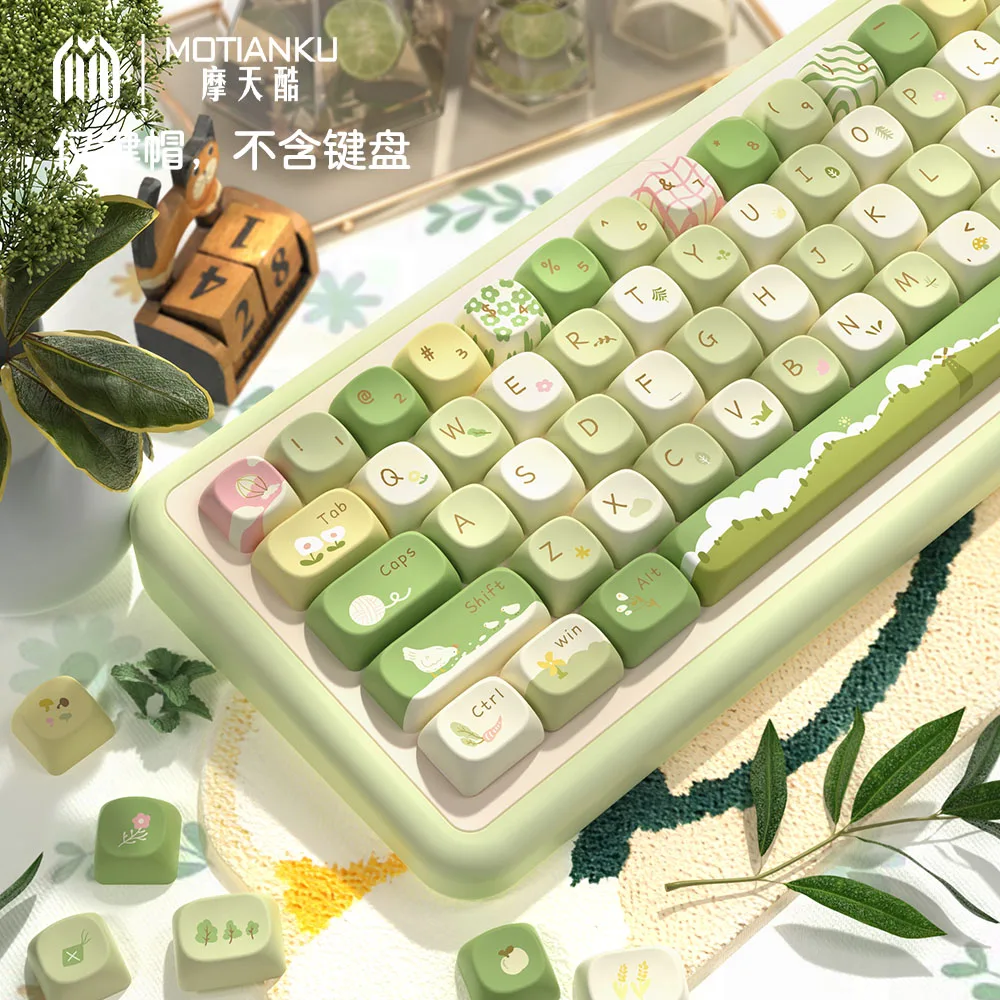 مجموعة أغطية مفاتيح Mountain Stream Ono Theme، أغطية مفاتيح إبداعية مخصصة للفتيات من MCA لطيف للغاية للوحات المفاتيح الميكانيكية MX Switch
