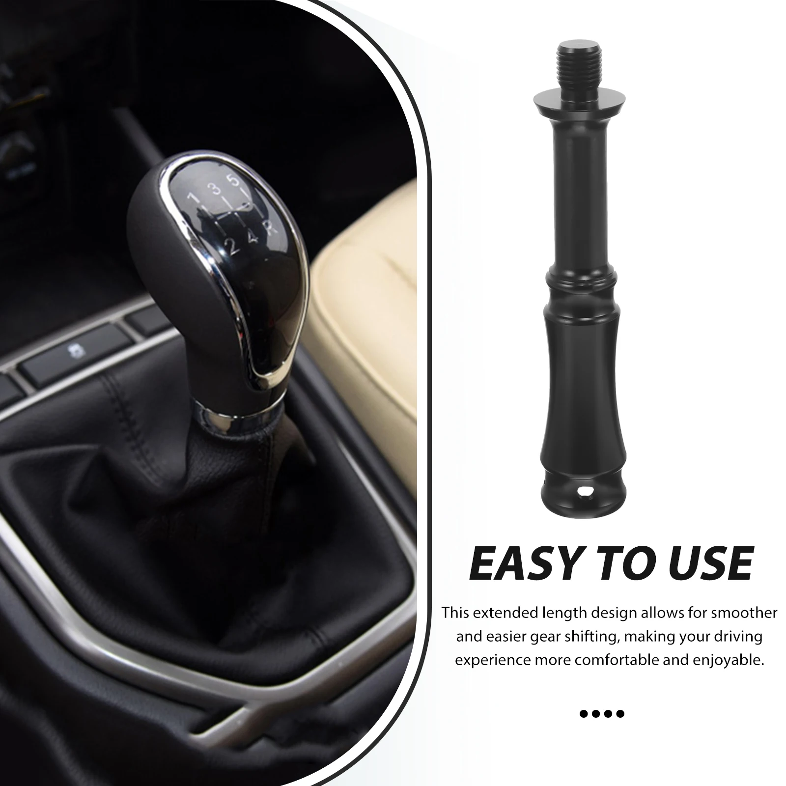 

Car Gear Extension Rod Shift Knob Extender Shifter Lever Manual Universal Variable Speed Aluminum Durable Easy Shifting Wide