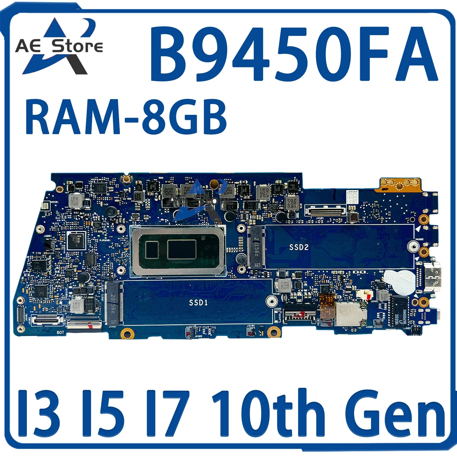 

B9450FA Notebook Mainboard For ASUS ExpertBook B9 B9450 B9450FA Laptop Motherboard I3 I5 I7 10th Gen 8GB/RAM MAIN BOARD