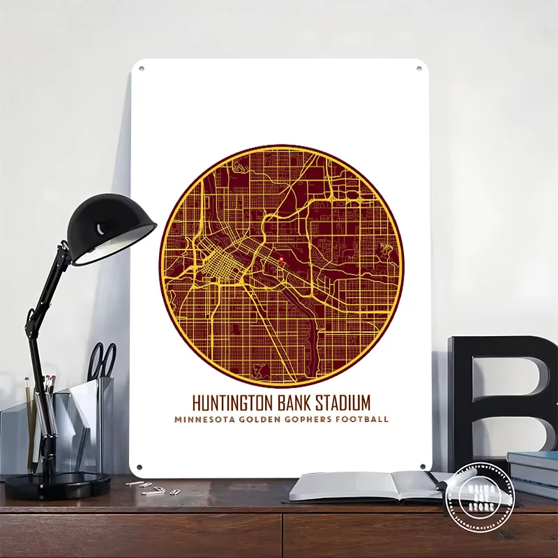 Minnesota Golden Gophers Personalized 3D Textured Metal Poster Wall Art Tinplate Sign for Decoration Room Decor Luxury Wand Deko