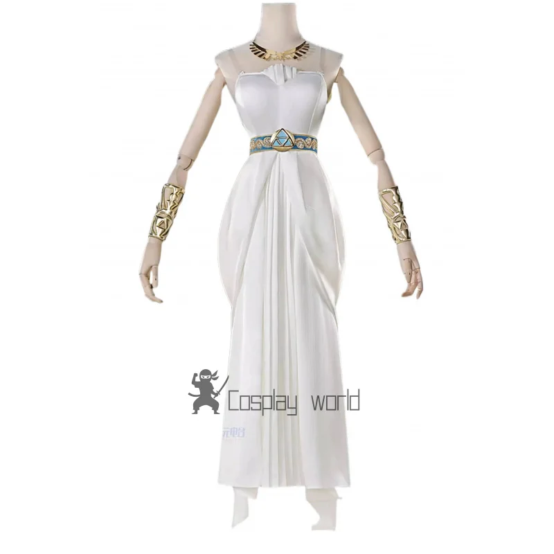 Game Zelda Cosplay Princess Zelda Costume  Wig Women's White Dress Uniform Halloween Party Anime Role Play Outfit