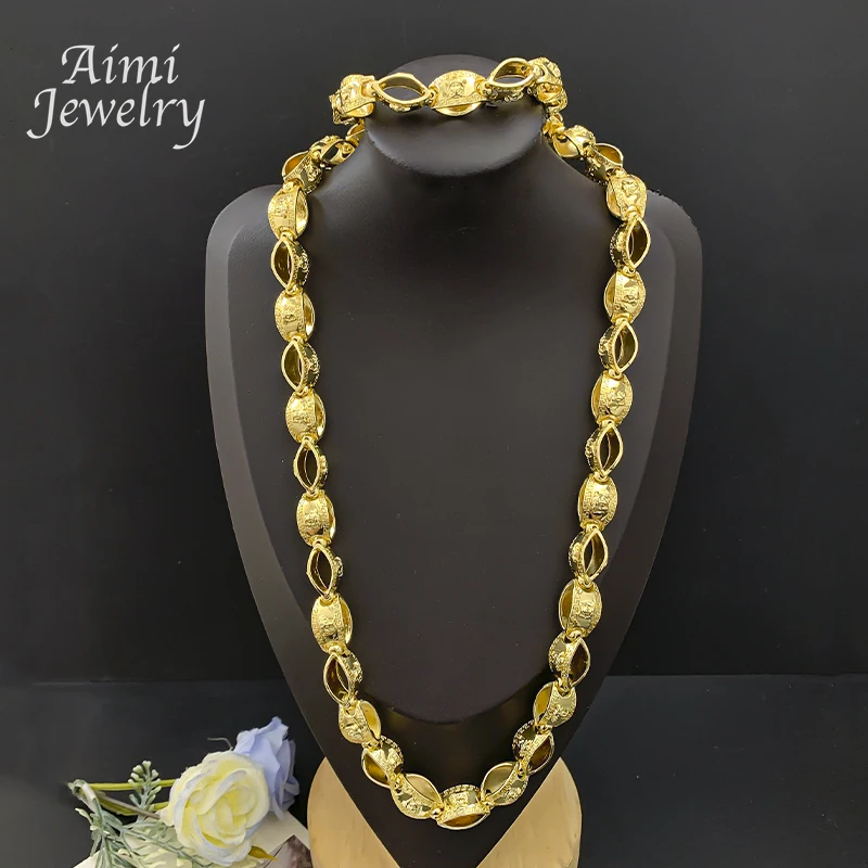 

24.8inch Long Chain Y2K Style Golden Choker Hip Hop 18K Gold Plated Jewelry Set Necklace Bracelet Jewellery Sets Party Gifts