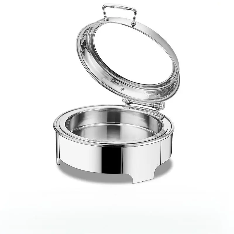 

Товары для отелей, набор для фуршета, роскошный 6-литровый подогреватель еды из нержавеющей стали, оптовая продажа, круглый золотой горячий горшок