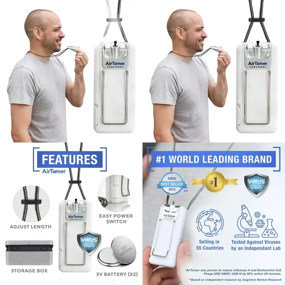 

Компактный портативный очиститель воздуха с литиевой батареей, усовершенствованной электростатической фильтрацией и металлическим футляром для переноски