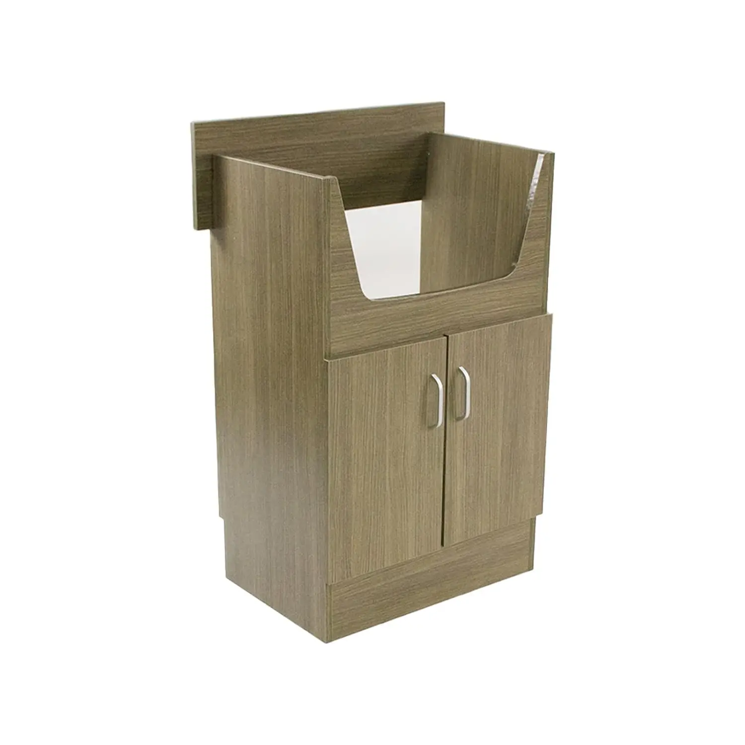 

Free Standing Light Wood Shampoo Cabinet No Faucet No Bowl Hair Salon Furniture, Custom