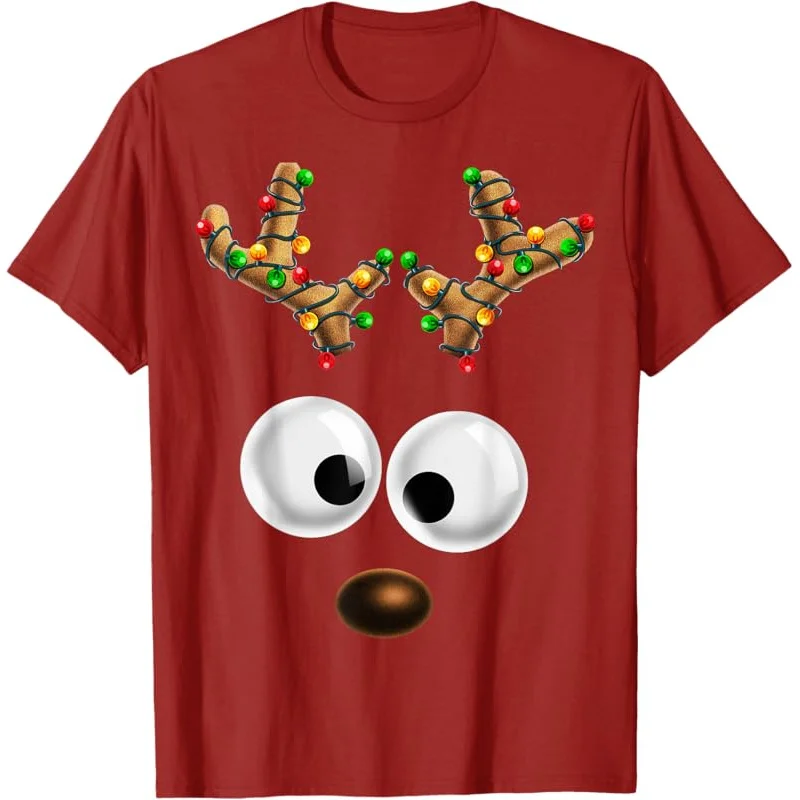 

2024 Christma Reindeer face s gift for boys and girls T-shirt