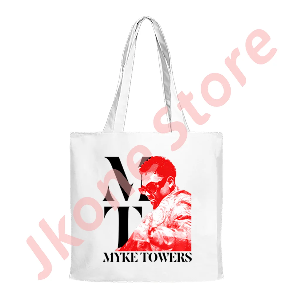 Myke Towers Tour Merch Tote New Logo Shoulder Bags Summer Women Men Fashion Casual HipHop Style Streetwear Bag