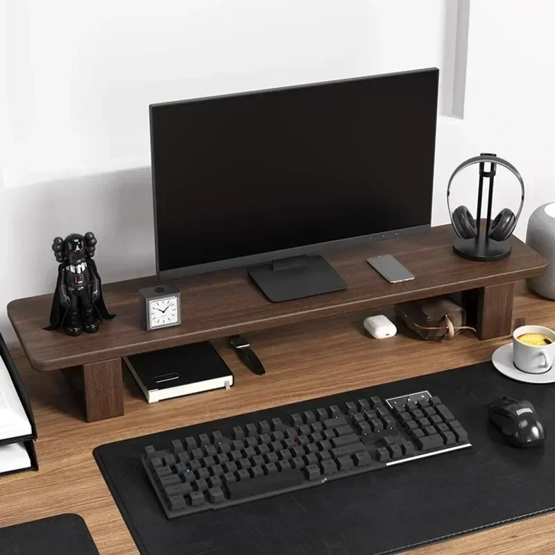 

Walnuss Farbe Monitor Höhe Erhöhen Ständer Laptops Wärmeableitung Bildschirm Regal Desktop Organisation Racks Platzsparend