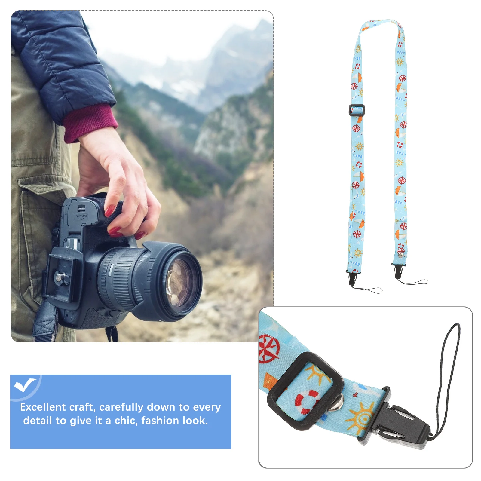 

1Pcs Camera Strap Adjustable Universal Shoulder Sling Neck Lanyard for Outdoor Travel Camping Photography Camera Strap