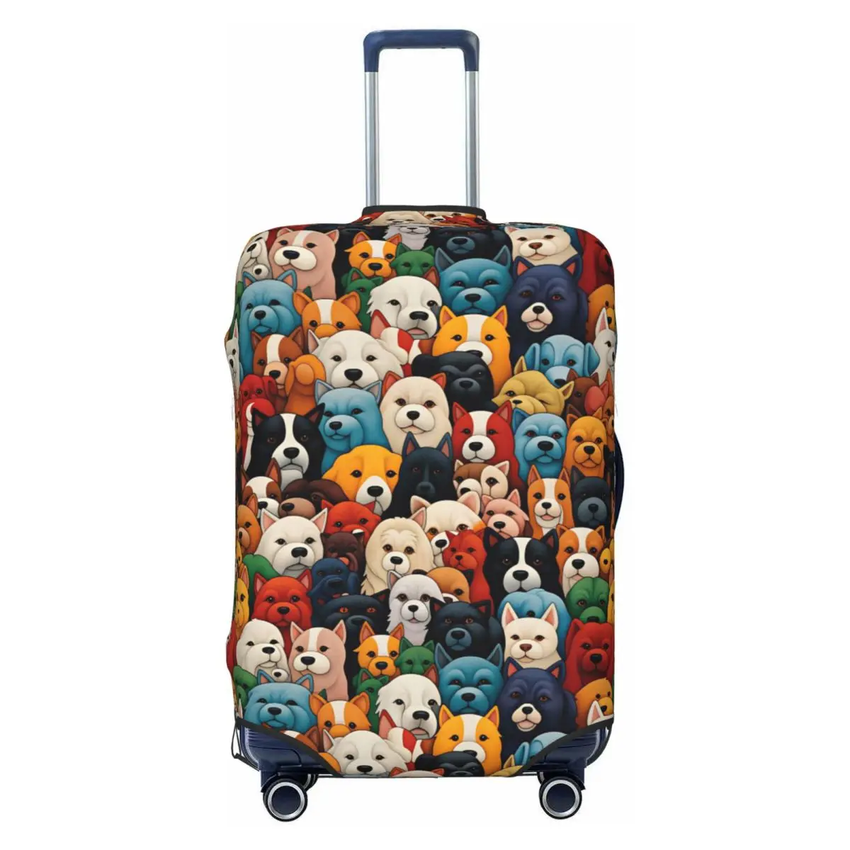 

Bright Color Cartoon Puppies Full Crowd Seamless Suitcase Cover Business Holiday Practical Luggage Accesories Protection