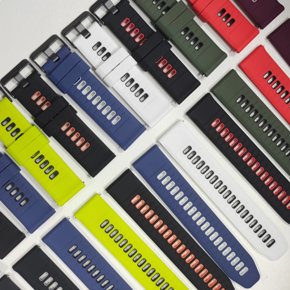 20MM 22MM Zweifarbiges Silikonarmband für Garmin Forerunner 170 70 55 158 165 265 255 570 970/Vivoactive 6 5/Venu 4 3/Sq2 Uhrenarmband – Detail 7