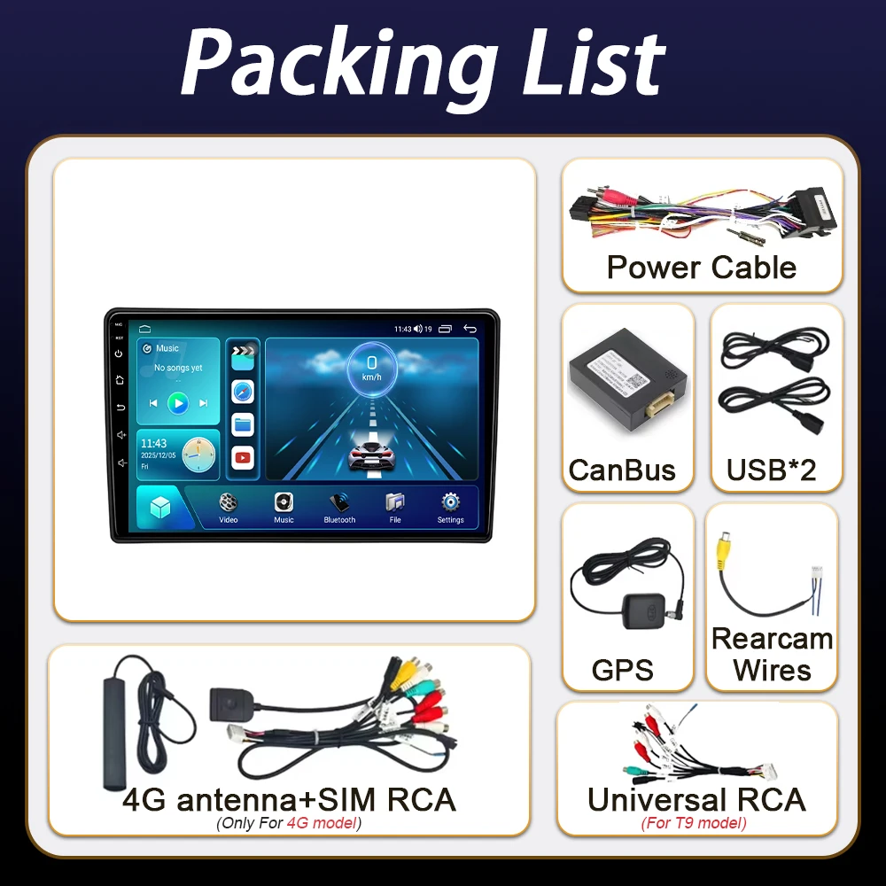 Android Auto For Ford New Transit 2009- 2019 Focu 2005 - 2010 Car Radio Carplay Navigation Head Unit 2din QLED Screen Bluetooth