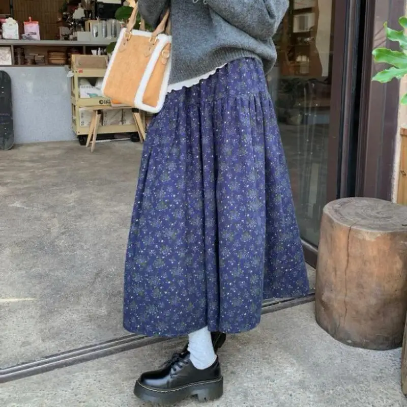 الأميرة الأزهار تنورة فتاة الموضة عادية مثير تنورة طويلة تنوعا ربيع الخريف الملابس تبدو رقيقة ارتداء خارج هدية الفتاة