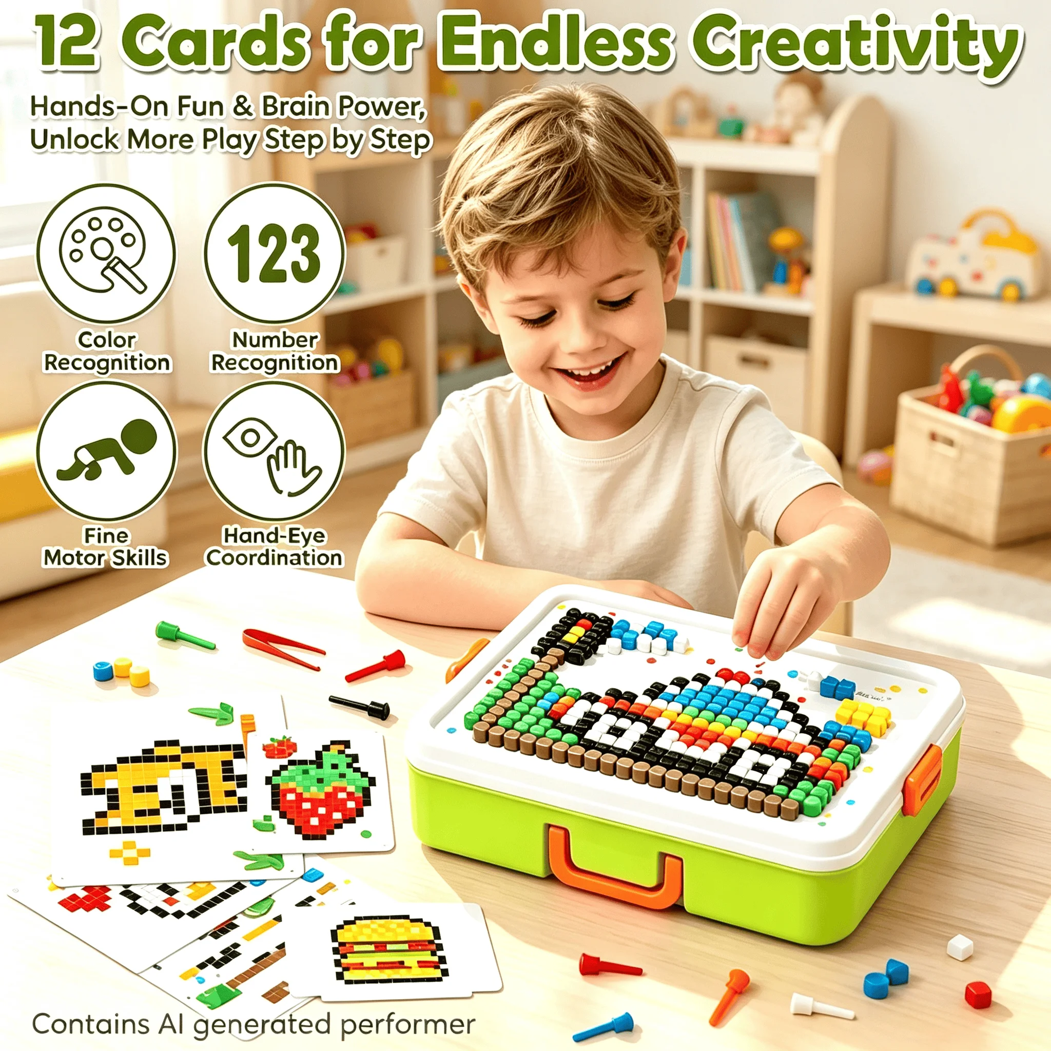 Kids 3D Mushroom Puzzle Colorful Mosaic Insert Board Blocks Early Education Creative Diy Puzzle Game Birthday Gifts