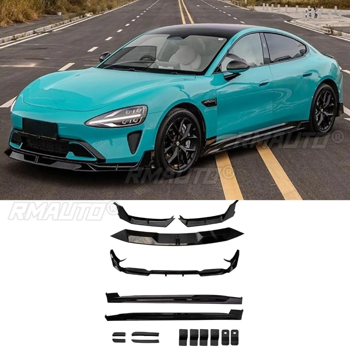 Car Front Rear Bumper Spoiler Lip Diffuser Splitter Side Skirt Lip Modification Part For Xiaomi Su7 Bumper Guard Car Accessories